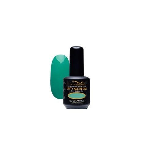 Bio Seaweed Gel "Unity" All-in-One - Ocean Tide  #136 BIG-5 FREE LED/UV CURED SOAK OFF REMOVAL - under 5 minutes No Base or Top coat Required WIPE FREE - No tacky residue Recommended for - Professional finish and Zero shrinkage For best results: use this Thicker viscosity gel for nail Art and Design 15 mL  **Swatch color may vary due to screen resolution 
