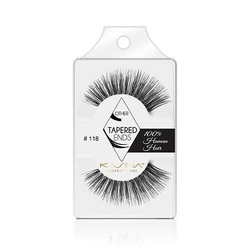 KASINA EYELASHES Professional Band Lashes - "Natural-Glamour" Style  Hand-woven from 100% Human Hair - for Natural Look and Feel Extreme Length and Full Volume Recommended for Large or Almond-shaped Eyes Outer Curl for a Glamorous Everyday look OR 2 pr may be Stacked for added Drama - Eyes will Pop! 