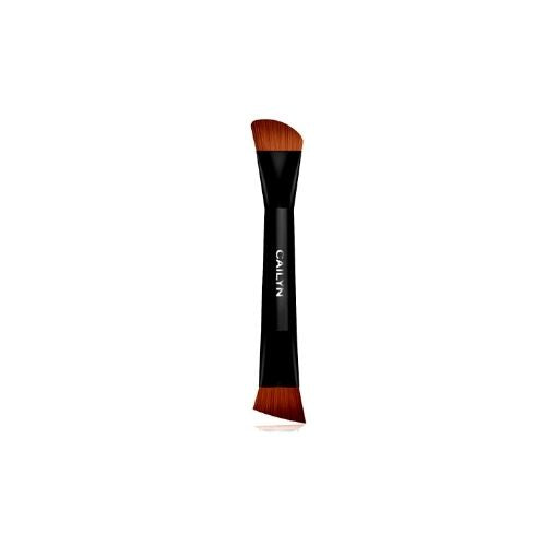Cailyn CONTOUR DUO Professional Makeup Application Brush Velvet-like bristles  Densely packed fibers To prime, blend, set or highlight - used with both liquid, cream or powder Gives an Airbrushed-effect with Streak-free touch  1 Brush and flexible pouch included (travel friendly)