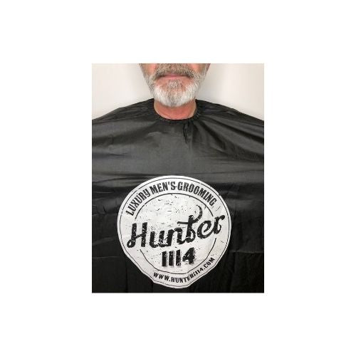 hunter 1114 Classic Shop Cutting Cape  Silky fabric will keep your clients comfortable & their clothes shampoo, dye & water free. Convinient hooks in the back ensure the cape is snug where you want it.  Hook enclosures Hook for hanging up Water resistant One size fits most