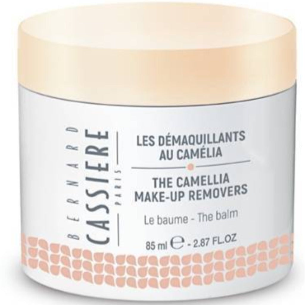BERNARD CASSIERE PARIS LES DEMAQUILLANT AU CAMELIA LE BAUME OR THE BALM Make-up Removing balm for face and eyes Cleanses impurities from the skin Organic / fair trade Shea butter, macadamia oil, and Japanese camellia extract Recommended for all skins, even sensitive For best results: use daily 85 mL
