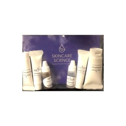  SERENE PRE PEEL KIT (ANTI-AGING) Kit contains: AHA 3 Facial cleanser, Vitamin C 25% Emollient, Skin Renewal Serum, AHA 10 Resurfacing Lotion, Hydrating Lotion and Anti Age protect. Enhance performance of active agent penetration Reduce post peel side effects or complications Reduce post-inflammatory hyperpigmentation